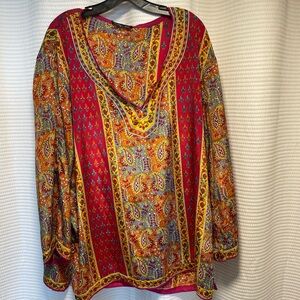 Tolani Multicolor Paisley Blouse